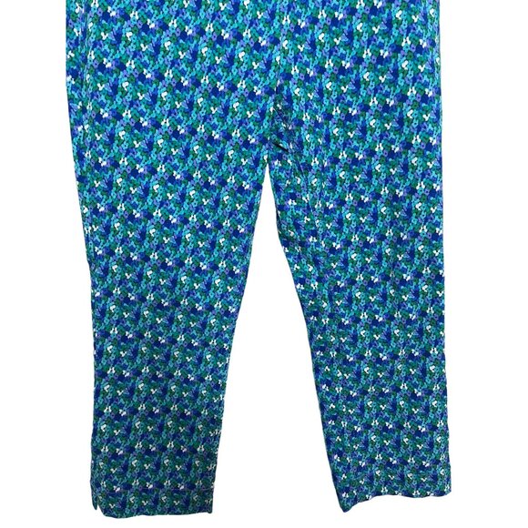 Soft Surroundings Blue Floral Cropped Pull On Pants Size PS Petite Small - Picture 3 of 12